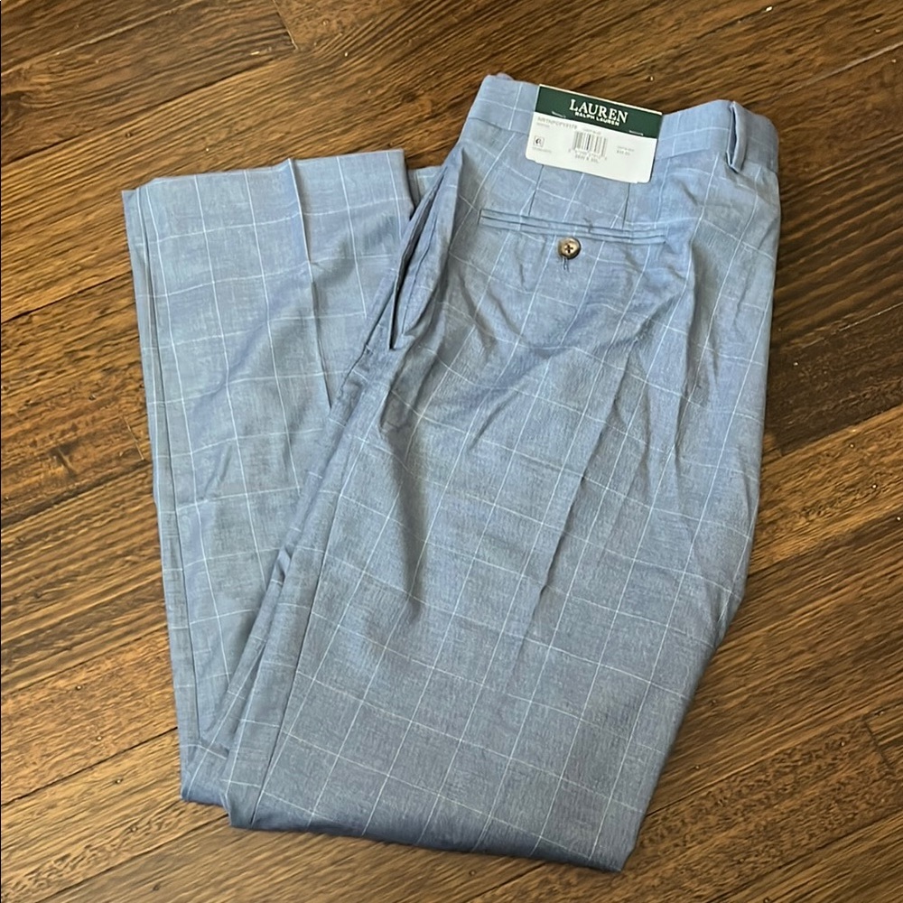 NWT Lauren Ralph Lauren Light Blue Dress Pants Mens 35Wx30L
